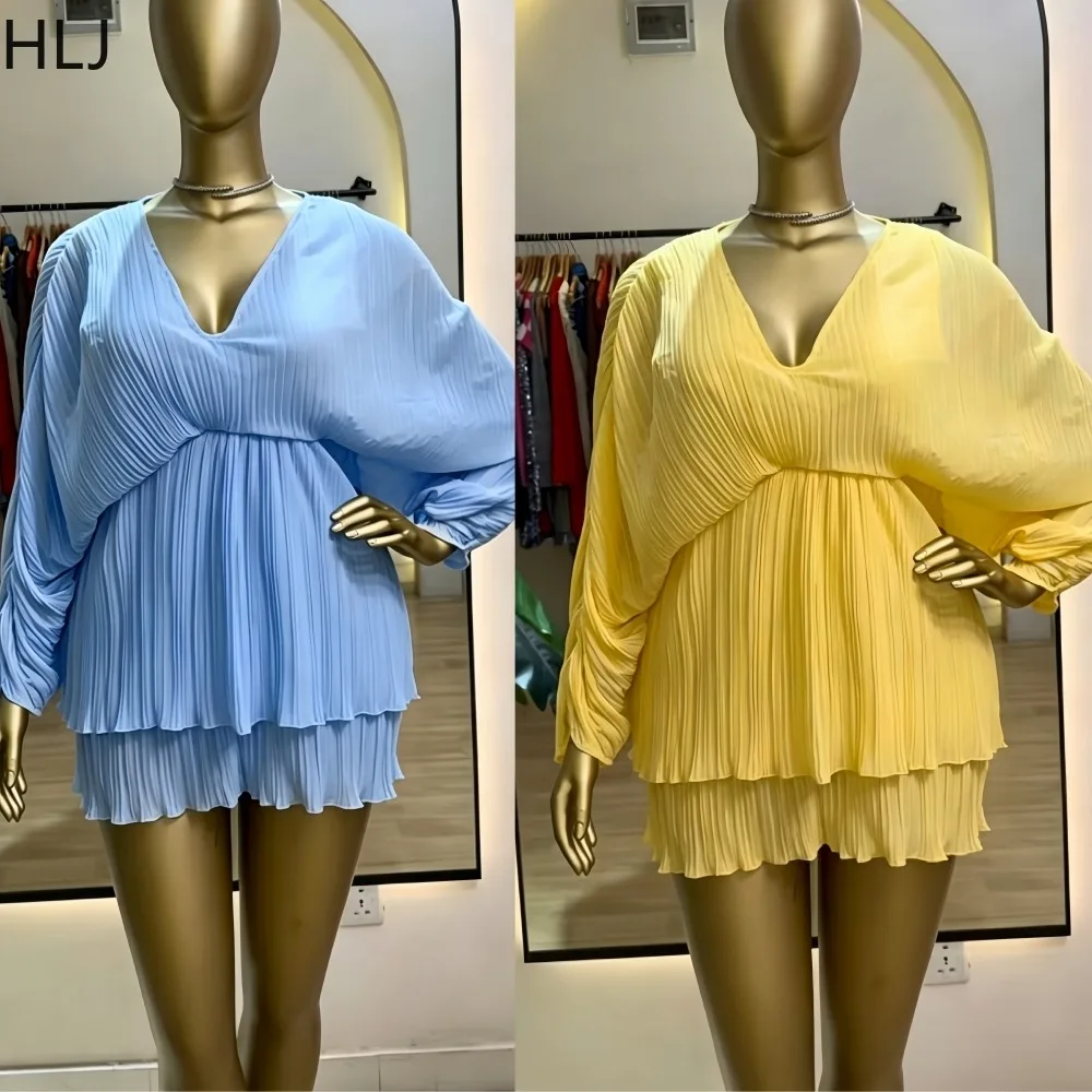 HLJ Casual Ruched Patchwork Bodycon Dresses Women Solid Color V Neck Batwing Sleeve Peplum Blouse Dress Female Streetwear New
HLJ Casual Ruched Patchwork Bodycon Dresses Women Solid Color V Neck Batwing Sleeve Peplum Blouse Dress Female Streetwear New