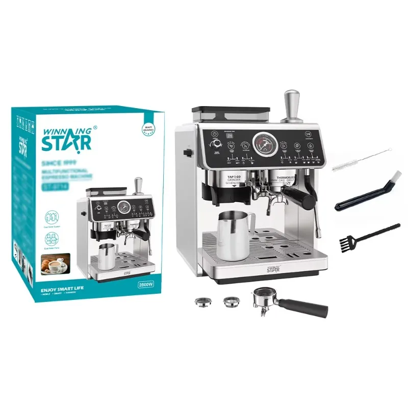 Winning Star St-9714 Semi-Automatic Electric Commercial 20bar Pump Pressure Coffee Maker Coffee Machine Espresso With Grinding
Winning Star St-9714 Semi-Automatic Electric Commercial 20bar Pump Pressure Coffee Maker Coffee Machine Espresso With Grinding