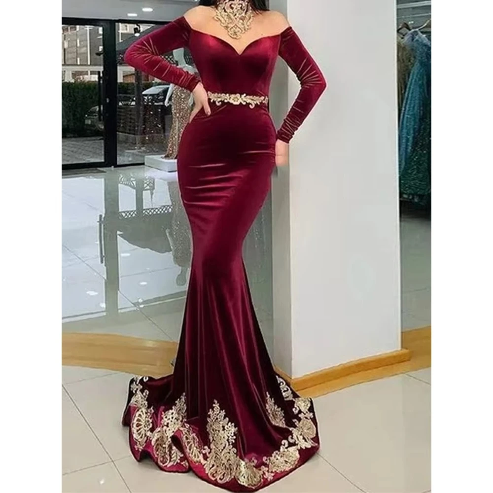 Burgundy Evening Dresses Lace Appliques Sweetheart Mermaid Prom Gowns Fashion Pleat Long Sleeves Floor Length Party Dresses
Burgundy Evening Dresses Lace Appliques Sweetheart Mermaid Prom Gowns Fashion Pleat Long Sleeves Floor Length Party Dresses