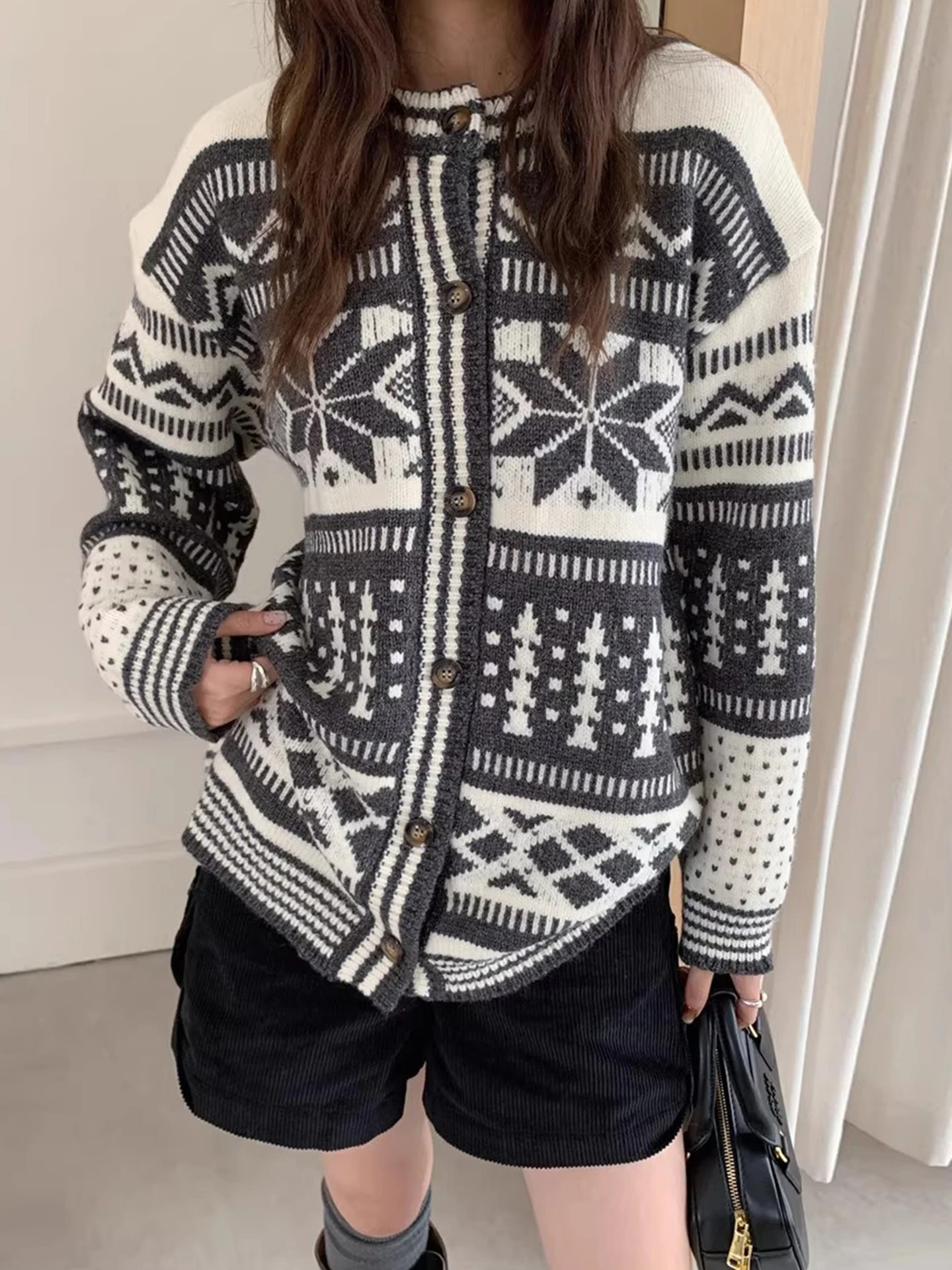 Trendy Ethnic Sle Fair Isle Color Blo Knitted Sweater Coat Women's Winter New Retro All-Match Long Sve round Ne Coat
Trendy Ethnic Sle Fair Isle Color Blo Knitted Sweater Coat Women's Winter New Retro All-Match Long Sve round Ne Coat