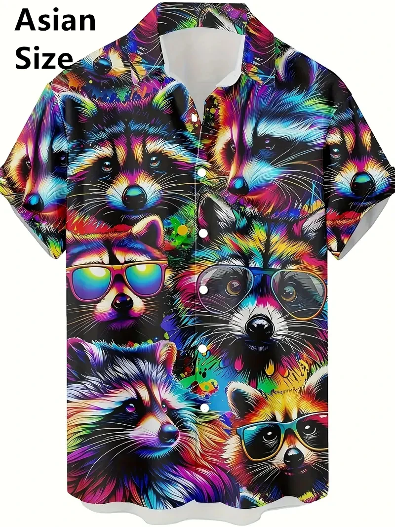 Cartoon Cute Raccoon Print Hawaii Shirt Men's Clothing Retro Plante Street Casual Short Sleeve Duck Shirts Summer Lapel Blouse
Cartoon Cute Raccoon Print Hawaii Shirt Men's Clothing Retro Plante Street Casual Short Sleeve Duck Shirts Summer Lapel Blouse