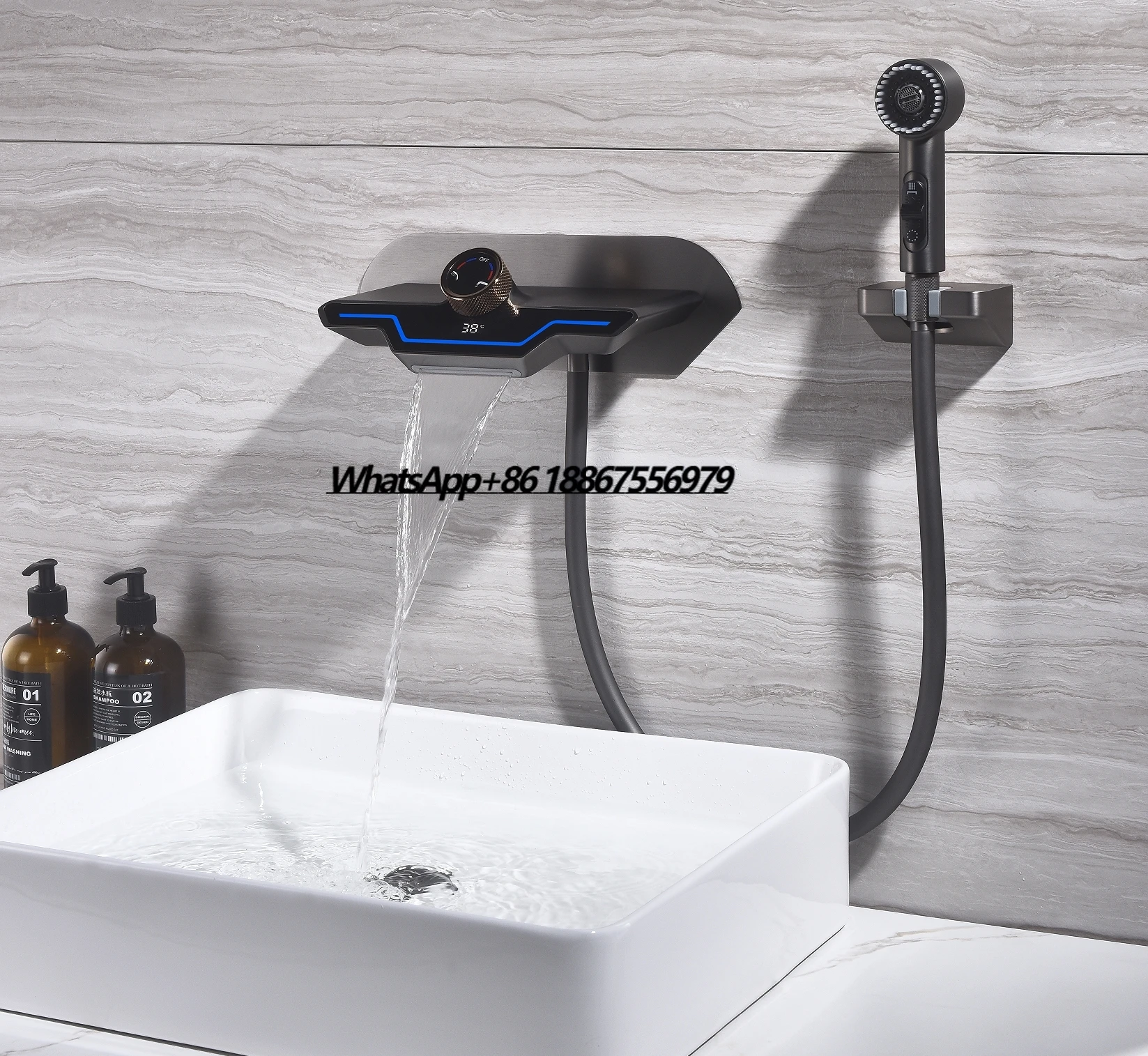 2025 Hot Cold Gray Water Mixer Digital DisplayWall Mount Waterfall Basin Bathroom Sink Wall Faucet with Hand Shower
2025 Hot Cold Gray Water Mixer Digital DisplayWall Mount Waterfall Basin Bathroom Sink Wall Faucet with Hand Shower