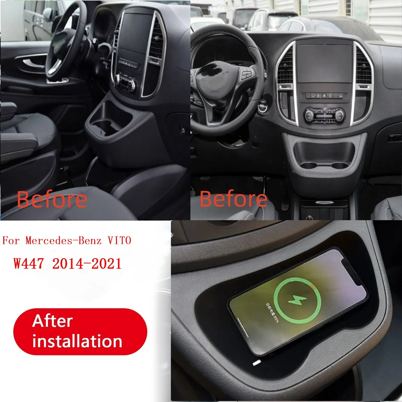 2 din 15W Wireless charger,Special on-board QI phone fast charging panel Car Accessories For Mercedes-Benz VITO W447 2014-2021
2 din 15W Wireless charger,Special on-board QI phone fast charging panel Car Accessories For Mercedes-Benz VITO W447 2014-2021