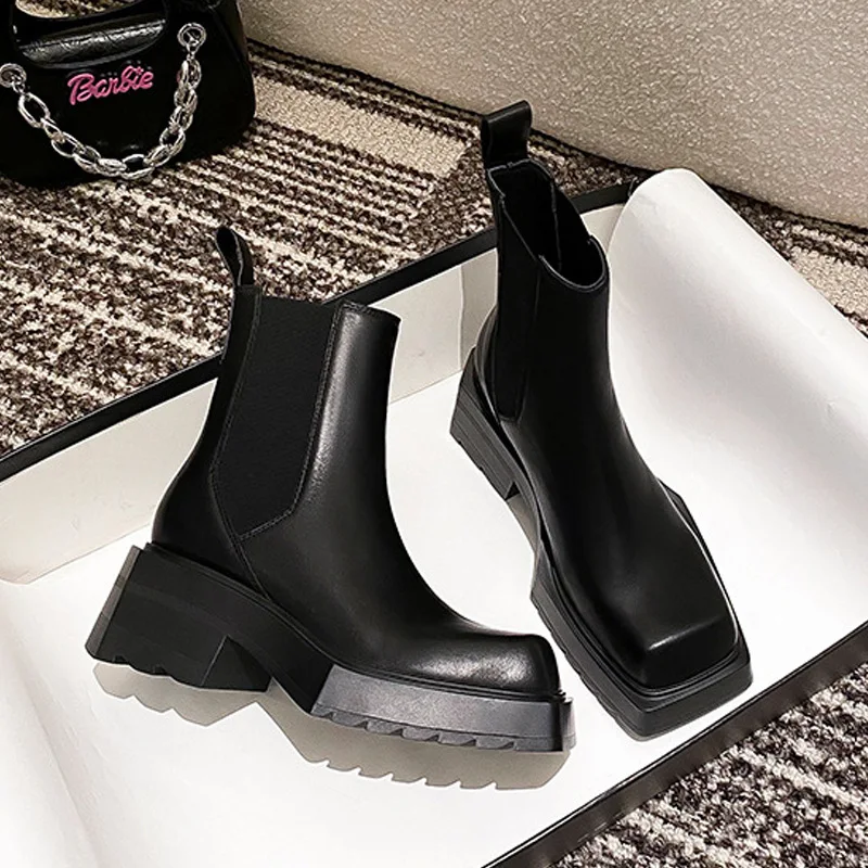 womens fashion chelsea boots thick high heels shoes original leather platform boot ladies square toe high motorcycle botas mujer
womens fashion chelsea boots thick high heels shoes original leather platform boot ladies square toe high motorcycle botas mujer