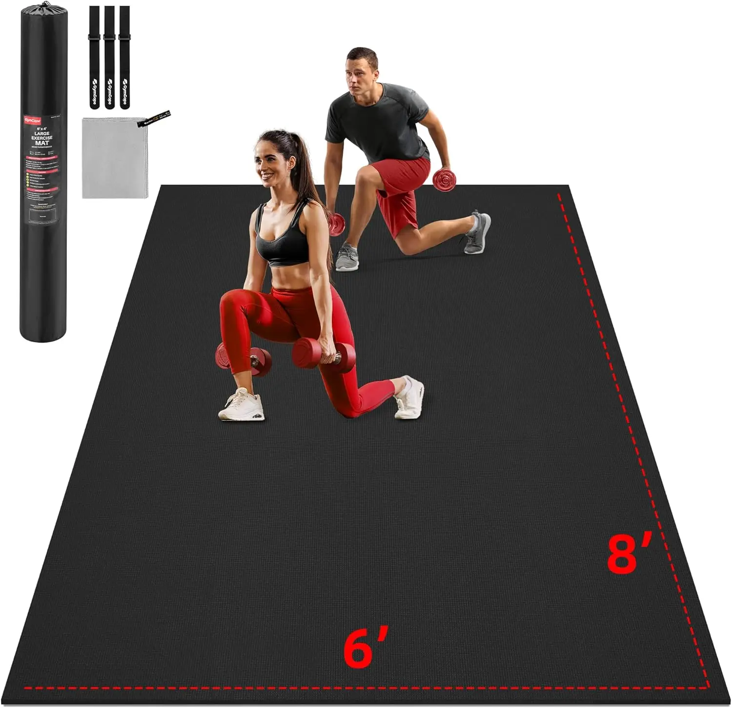 Large Exercise Mat, 10'x6'/9'x6'/8'x6'/7'x5'/6'x4'(8mm) Thick for Home Gym & Garage, High-Density, MMA, HIIT
Large Exercise Mat, 10'x6'/9'x6'/8'x6'/7'x5'/6'x4'(8mm) Thick for Home Gym & Garage, High-Density, MMA, HIIT