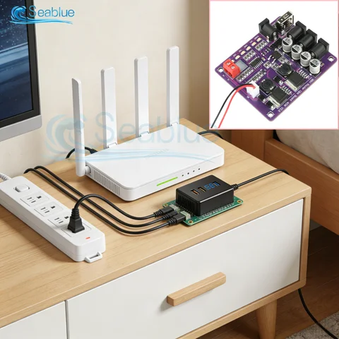 4-Port DC UPS Uninterruptible Power Supply Module 12V/9V/5V 40W Output With Multiple Protections for Routers/Modem Security