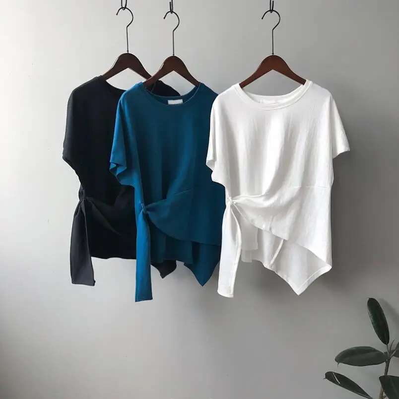 Summer Lace Up Irregular Women's T-Shirts 2022 New Bottoming O-Neck Short Sleeve Female Casual Loose T Shirts Chic Tops w320
Summer Lace Up Irregular Women's T-Shirts 2022 New Bottoming O-Neck Short Sleeve Female Casual Loose T Shirts Chic Tops w320
