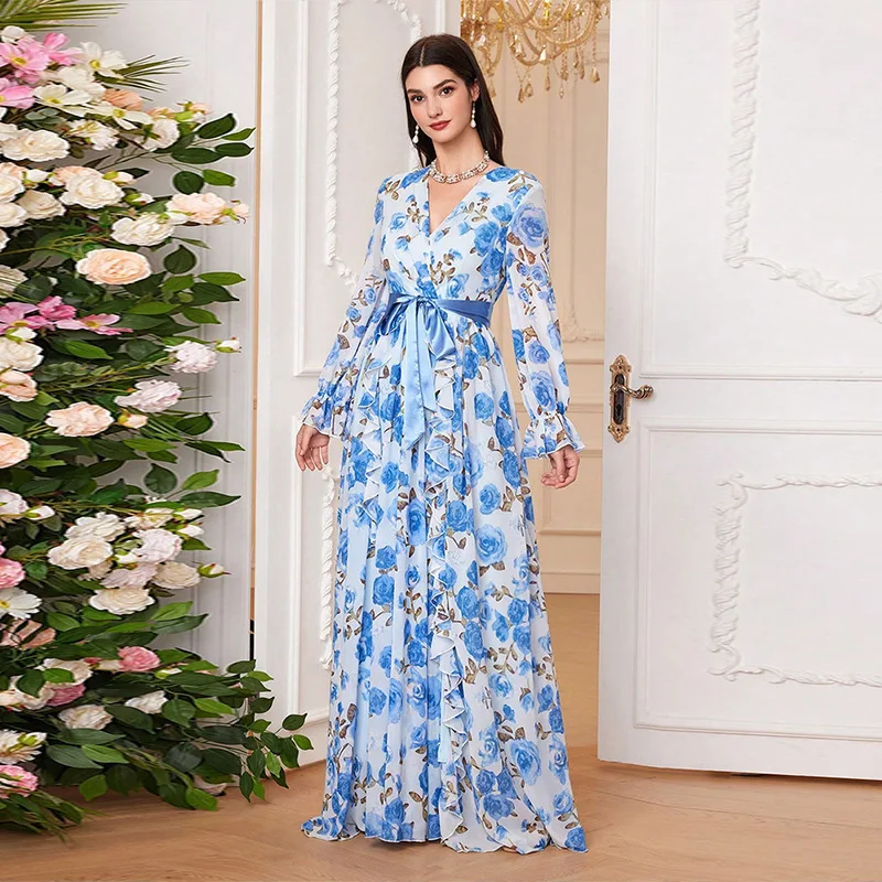 Ky1191 Arab Women's Printed Dress with Temperament, Slim Fit Banquet Dress, Wedding Bridesmaid Dress Dubai Luxury Islam Elegant
Ky1191 Arab Women's Printed Dress with Temperament, Slim Fit Banquet Dress, Wedding Bridesmaid Dress Dubai Luxury Islam Elegant