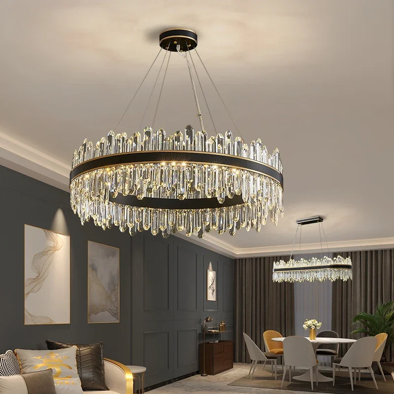 Luxury Black Chandeleir For Living Room Modern LED Kitchen Island Lamp Round / Oval Home Decor Lighting Fixture Creative Design
Luxury Black Chandeleir For Living Room Modern LED Kitchen Island Lamp Round / Oval Home Decor Lighting Fixture Creative Design