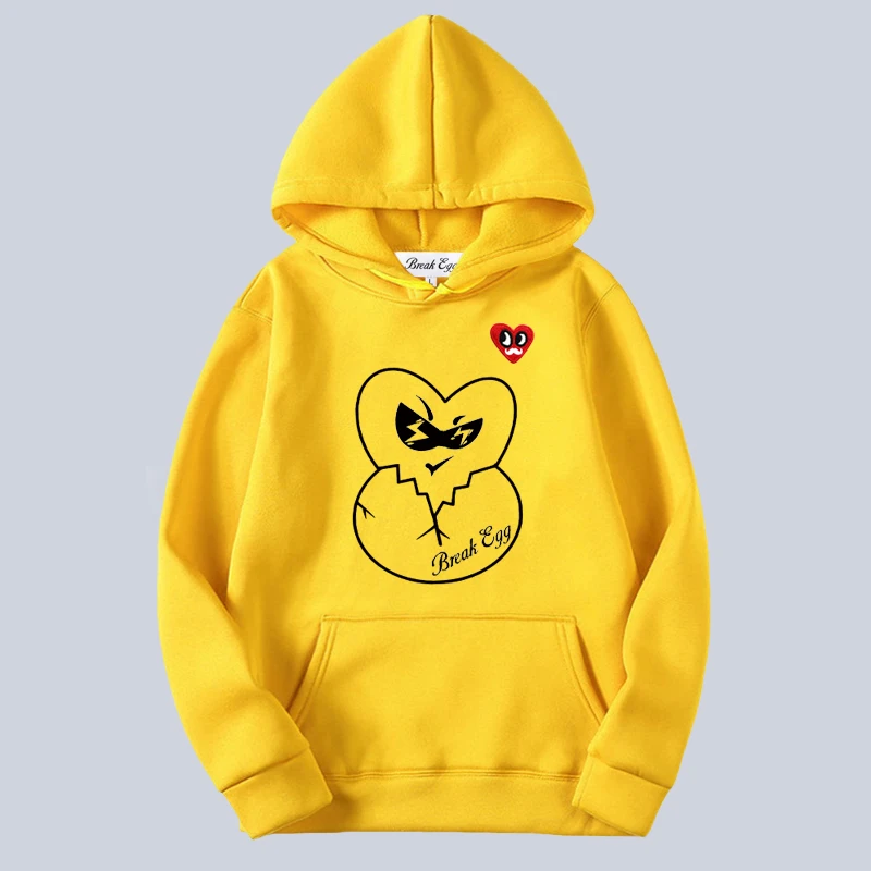 Hollow Cartoon Broken Egg Heart Print Women Hoodie Polyester Red Eyes Beard Heart Embroidery Pullover Pockets Loose Autumn Hoody
Hollow Cartoon Broken Egg Heart Print Women Hoodie Polyester Red Eyes Beard Heart Embroidery Pullover Pockets Loose Autumn Hoody