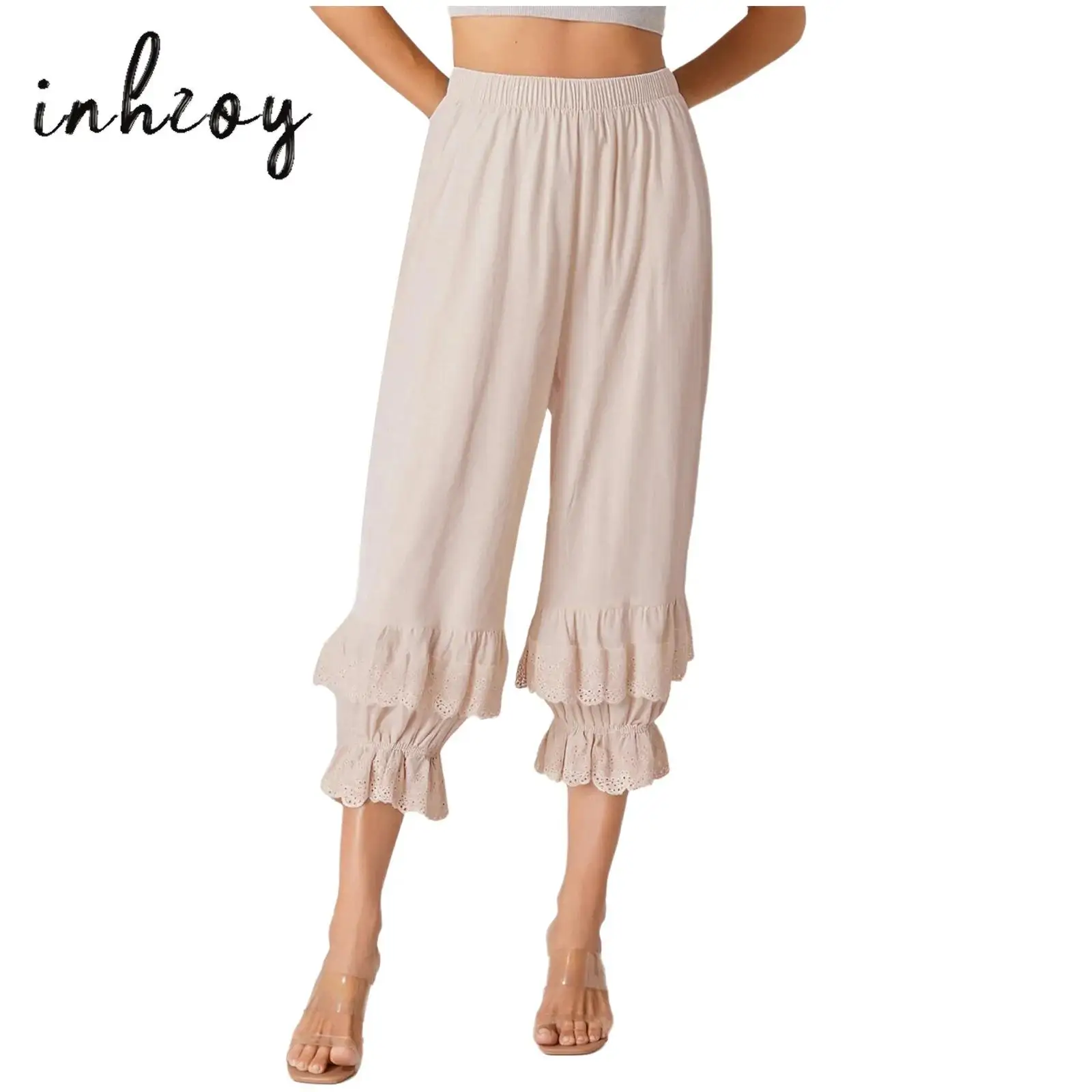 Womens Bohemian Loose Pants Cotton 2-layer Ruffled Lace Elastic Waist Lantern Trousers Pastoral Style Pants for Daily Wear
Womens Bohemian Loose Pants Cotton 2-layer Ruffled Lace Elastic Waist Lantern Trousers Pastoral Style Pants for Daily Wear
