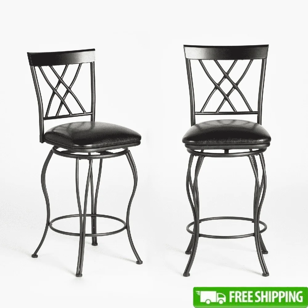 Swivel Bar Stools Set of 2 Padded Metal Counter Stools Kitchen Dining Comfortable Lattice Backrest Durable Upholstered Seat
Swivel Bar Stools Set of 2 Padded Metal Counter Stools Kitchen Dining Comfortable Lattice Backrest Durable Upholstered Seat