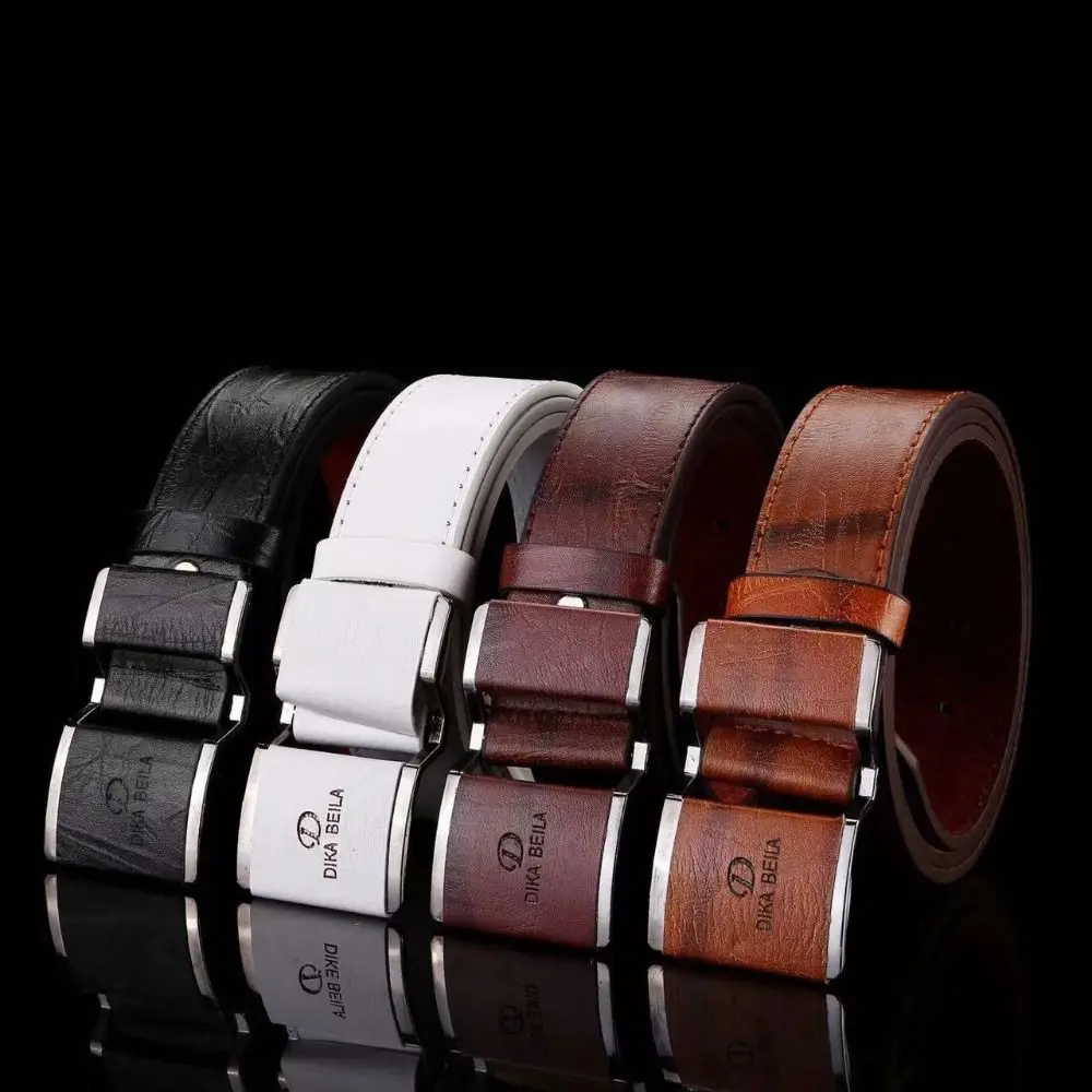 Metal Buckle Leather Belt Casual Luxury Design Man Slide Buckle Business Belt Waist Strap
Metal Buckle Leather Belt Casual Luxury Design Man Slide Buckle Business Belt Waist Strap