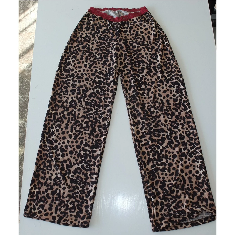 Women Vintage y2k Lace Trim Sold/Leopard Casual Pants Baggy Sweatpants Low Waist Casual Loose Straight Wide Leg Pants Trousers
Women Vintage y2k Lace Trim Sold/Leopard Casual Pants Baggy Sweatpants Low Waist Casual Loose Straight Wide Leg Pants Trousers