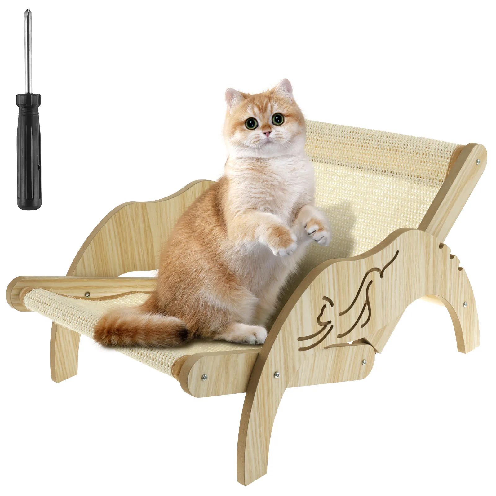 Cat Hammock Bed Adjustable Elevated Pet Wooden Chair Detachable Sisal Scratcher Height Lounge Small Dog Steel Bed
Cat Hammock Bed Adjustable Elevated Pet Wooden Chair Detachable Sisal Scratcher Height Lounge Small Dog Steel Bed