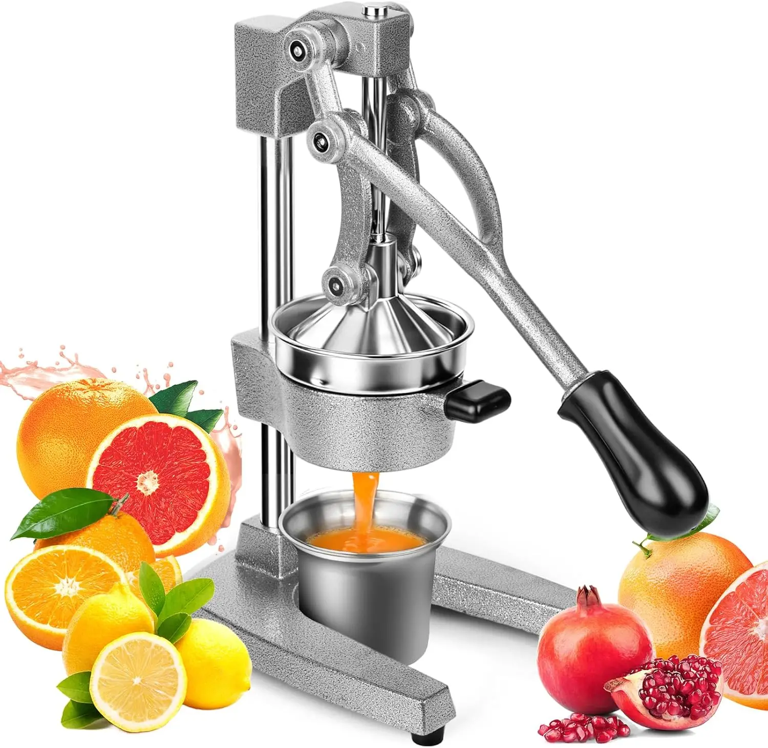 Manual Citrus Juicer Press, Heavy Duty Cast Iron Lemon Squeezer with Stainless Steel Cone, Commercial Hand Press for Orange, Lemon & Lime, Easy Clean
Manual Citrus Juicer Press, Heavy Duty Cast Iron Lemon Squeezer with Stainless Steel Cone, Commercial Hand Press for Orange, Lemon & Lime, Easy Clean
