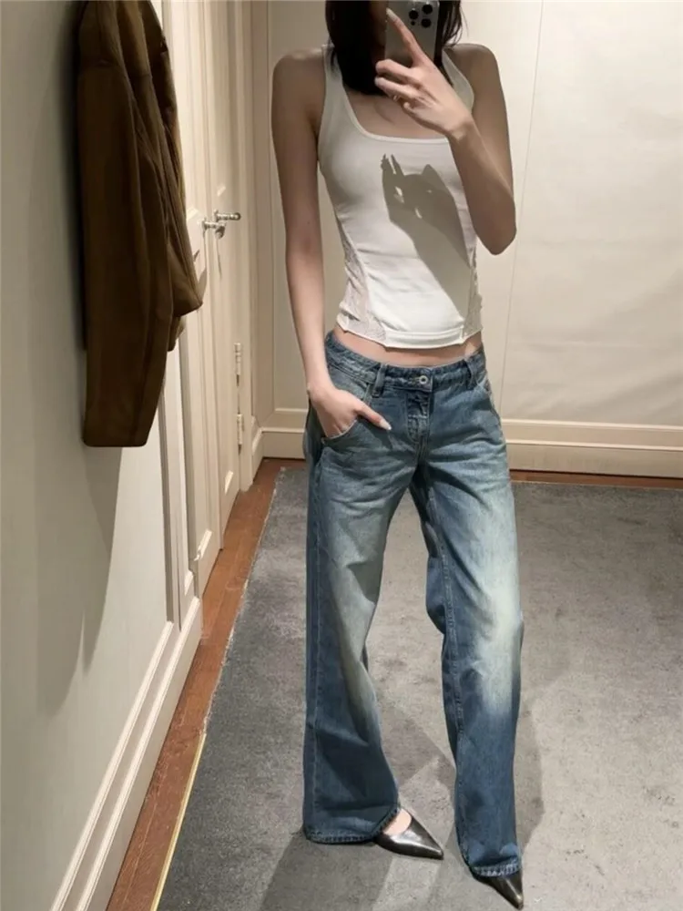 American Vintage Light Blue Low Waist Straight Leg Jeans Women Loose Slim Tall Extended Wide Leg Pants Casual Loose Fit
American Vintage Light Blue Low Waist Straight Leg Jeans Women Loose Slim Tall Extended Wide Leg Pants Casual Loose Fit