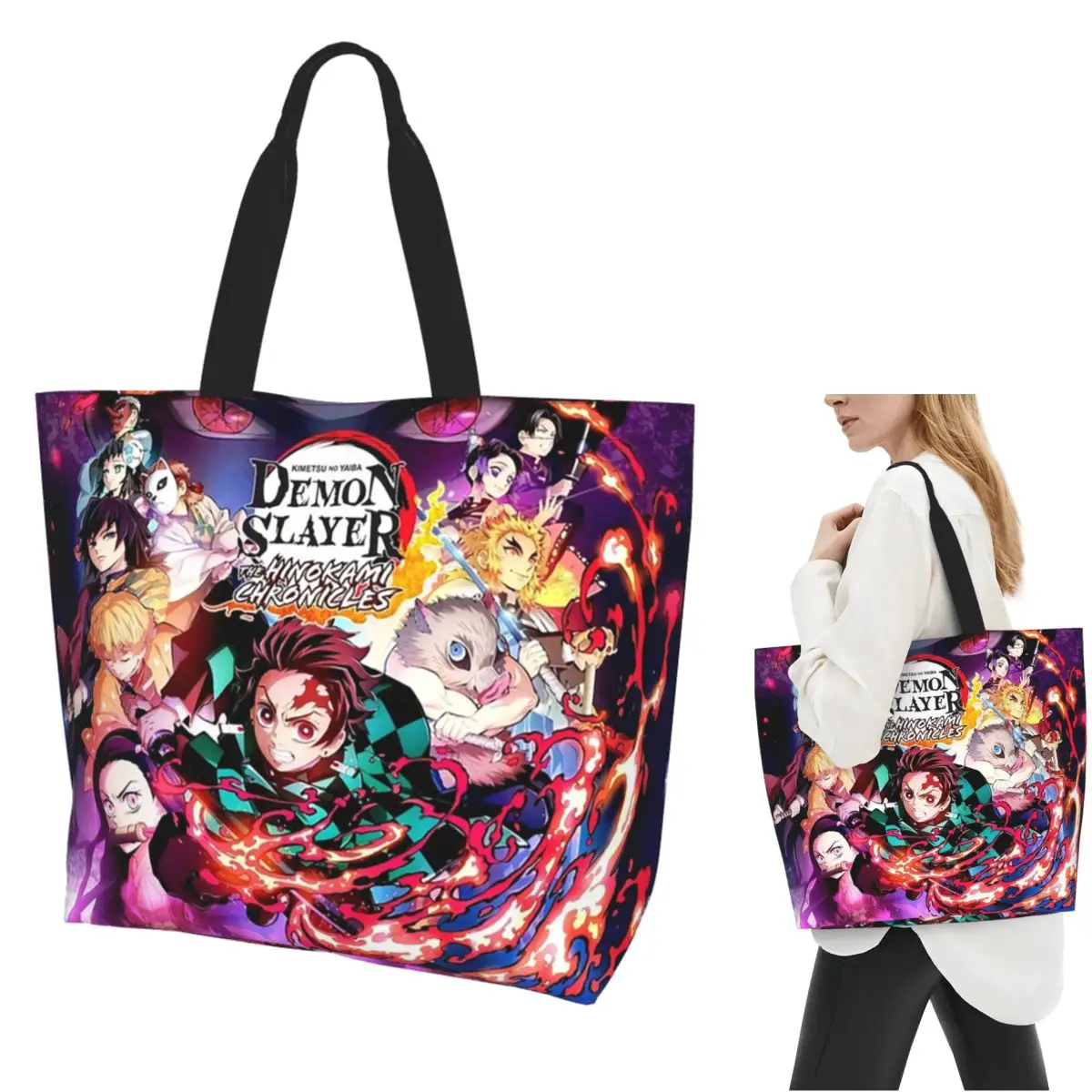 Demon Slayer Poster Shopping Tote Bag Canvas Large Capacity Shoulder Bags Shopper Grocery Handbag for Women
Demon Slayer Poster Shopping Tote Bag Canvas Large Capacity Shoulder Bags Shopper Grocery Handbag for Women