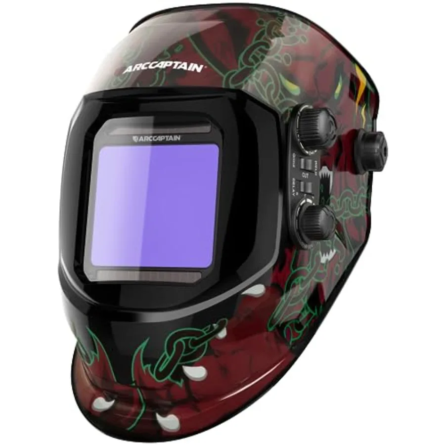 ARCCAPTAIN 3.94"X3.66" Large Viewing Screen Welding Helmet True Color Auto Darkening Solar Powered 4 Arc Sensor Welding Hood, W
ARCCAPTAIN 3.94"X3.66" Large Viewing Screen Welding Helmet True Color Auto Darkening Solar Powered 4 Arc Sensor Welding Hood, W