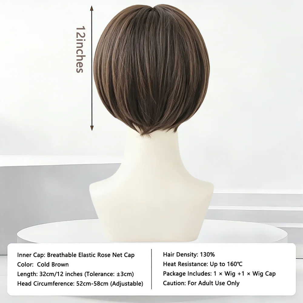12 Inch Short Bob Wig With Bangs Cool Brown Heat Resistant Synthetic Wigs For Women Natural Looking Daily Cosplay Party Hair
12 Inch Short Bob Wig With Bangs Cool Brown Heat Resistant Synthetic Wigs For Women Natural Looking Daily Cosplay Party Hair