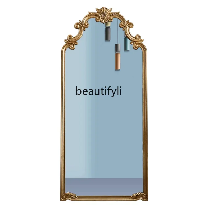 French retro full-length mirror court style solid wood carving flower floor mirror home, bedroom wall-mounted fitting mirror
French retro full-length mirror court style solid wood carving flower floor mirror home, bedroom wall-mounted fitting mirror