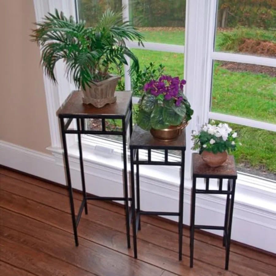 Metal plant stand set of 3 for indoor/outdoor use slate-top square flower shelf gray finish fully assembled no installation req
Metal plant stand set of 3 for indoor/outdoor use slate-top square flower shelf gray finish fully assembled no installation req