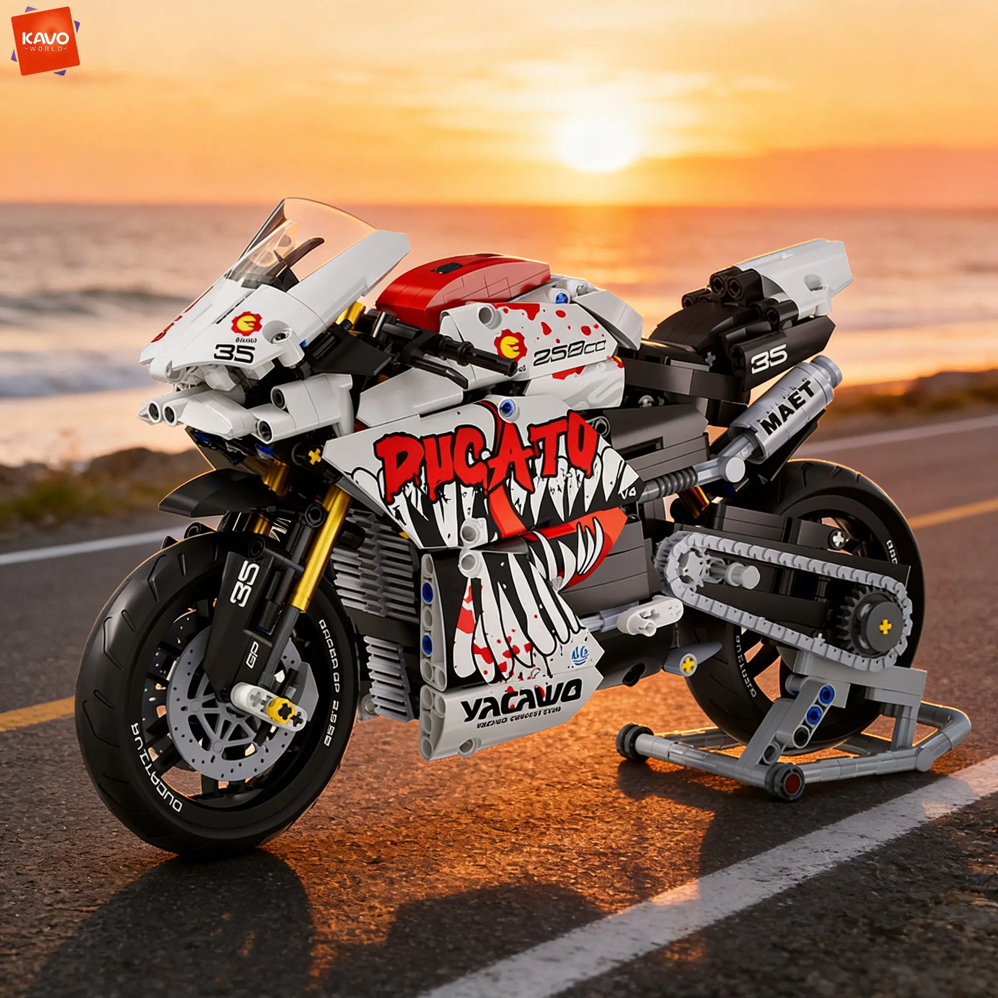 KAVOWORLD 883PCS Ducati Style Sport Bike Building Model Kit 1:10 Detailed Street Bike Model with Custom Decals Perfect for Teens
KAVOWORLD 883PCS Ducati Style Sport Bike Building Model Kit 1:10 Detailed Street Bike Model with Custom Decals Perfect for Teens