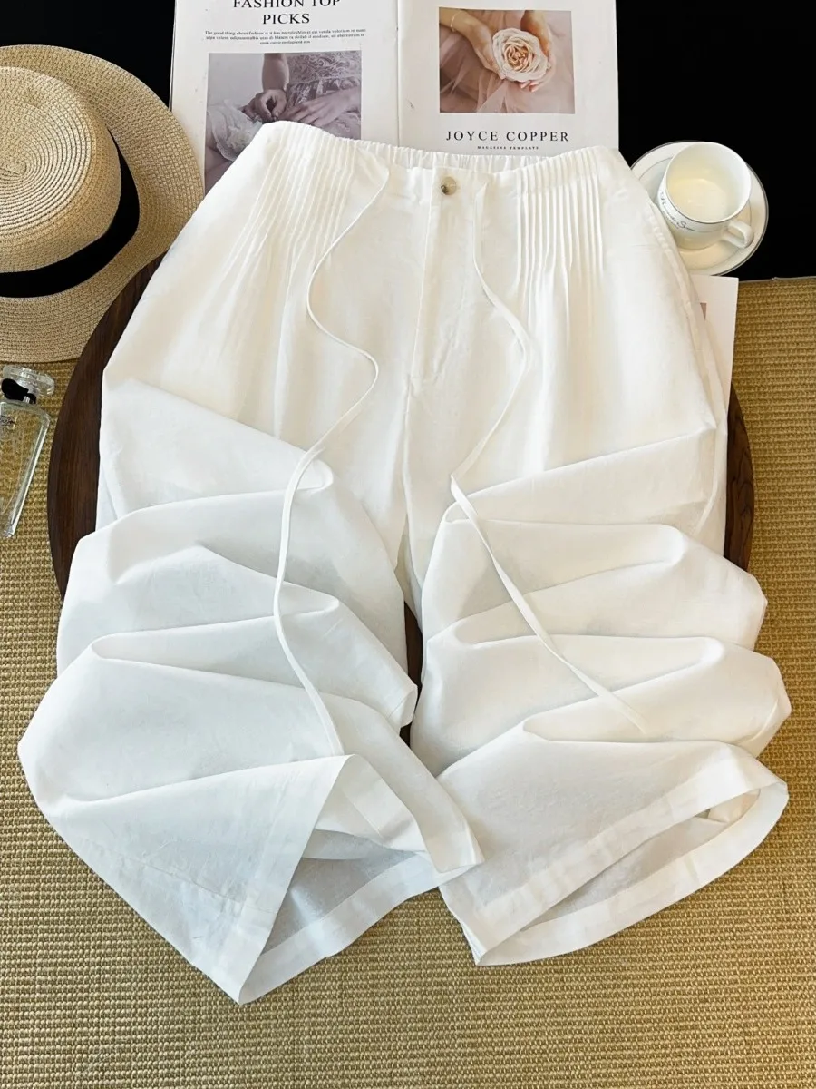 Korean Style Loose Wide Leg Pants Women's Summer New Simple Design Casual Trousers Accordion Pleats High Waist Straight Cut
Korean Style Loose Wide Leg Pants Women's Summer New Simple Design Casual Trousers Accordion Pleats High Waist Straight Cut