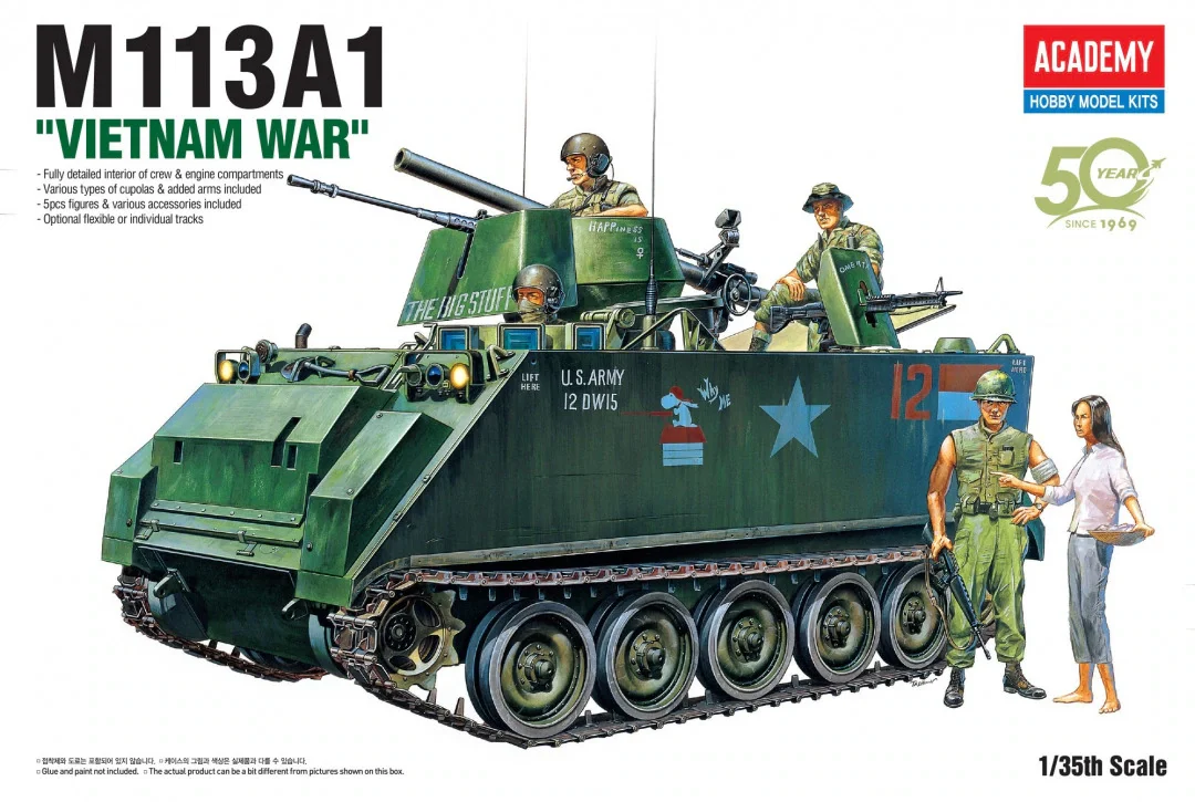 1/35 Academy model 13266 American M113A1 Armored Vehicle, Vietnam War assembly Scale diy toys Model Kit
1/35 Academy model 13266 American M113A1 Armored Vehicle, Vietnam War assembly Scale diy toys Model Kit