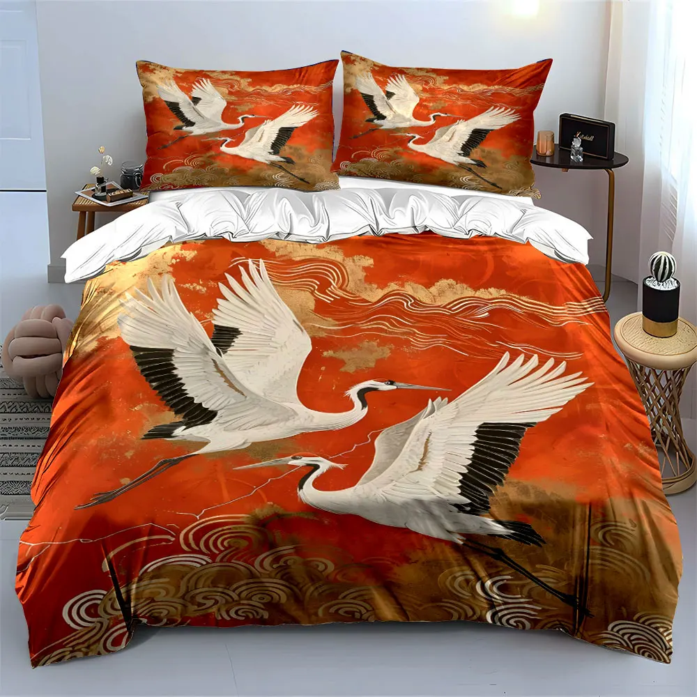 Elegant Crane Art Decor Set Bedding Set with 1 Duvet Cover 2 Pillowcases Single Double King Queen, Gift
Elegant Crane Art Decor Set Bedding Set with 1 Duvet Cover 2 Pillowcases Single Double King Queen, Gift