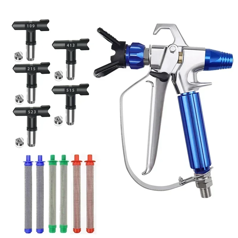 Airless Paint Sprayer Gun with Nozzle Guard 5 Spray Tips and 6 Paint Spray Gun Filter for Airless Paint Sprayers
Airless Paint Sprayer Gun with Nozzle Guard 5 Spray Tips and 6 Paint Spray Gun Filter for Airless Paint Sprayers