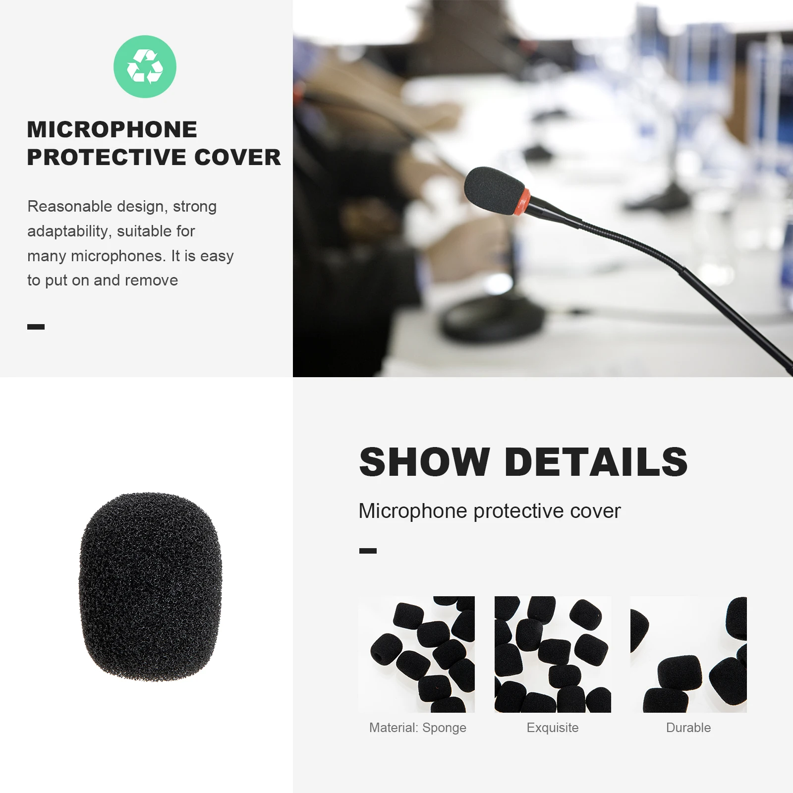 20 Pcs Anti-blast Cotton Microphone Cover Small Foam Dust Covers for Mic Accessories Sound Recording Equipment Stage Conference
20 Pcs Anti-blast Cotton Microphone Cover Small Foam Dust Covers for Mic Accessories Sound Recording Equipment Stage Conference