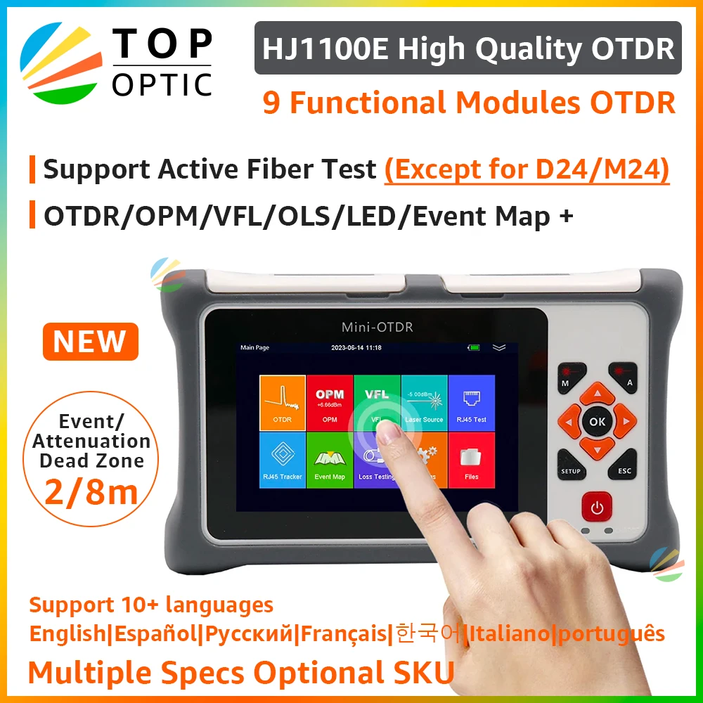 Free Shipping 2023 Mini OTDR 26/24dB Active Fiber Optic Reflectometer Touch Screen VFL OLS OPM Event Map Ethernet Cable Tester
Free Shipping 2023 Mini OTDR 26/24dB Active Fiber Optic Reflectometer Touch Screen VFL OLS OPM Event Map Ethernet Cable Tester