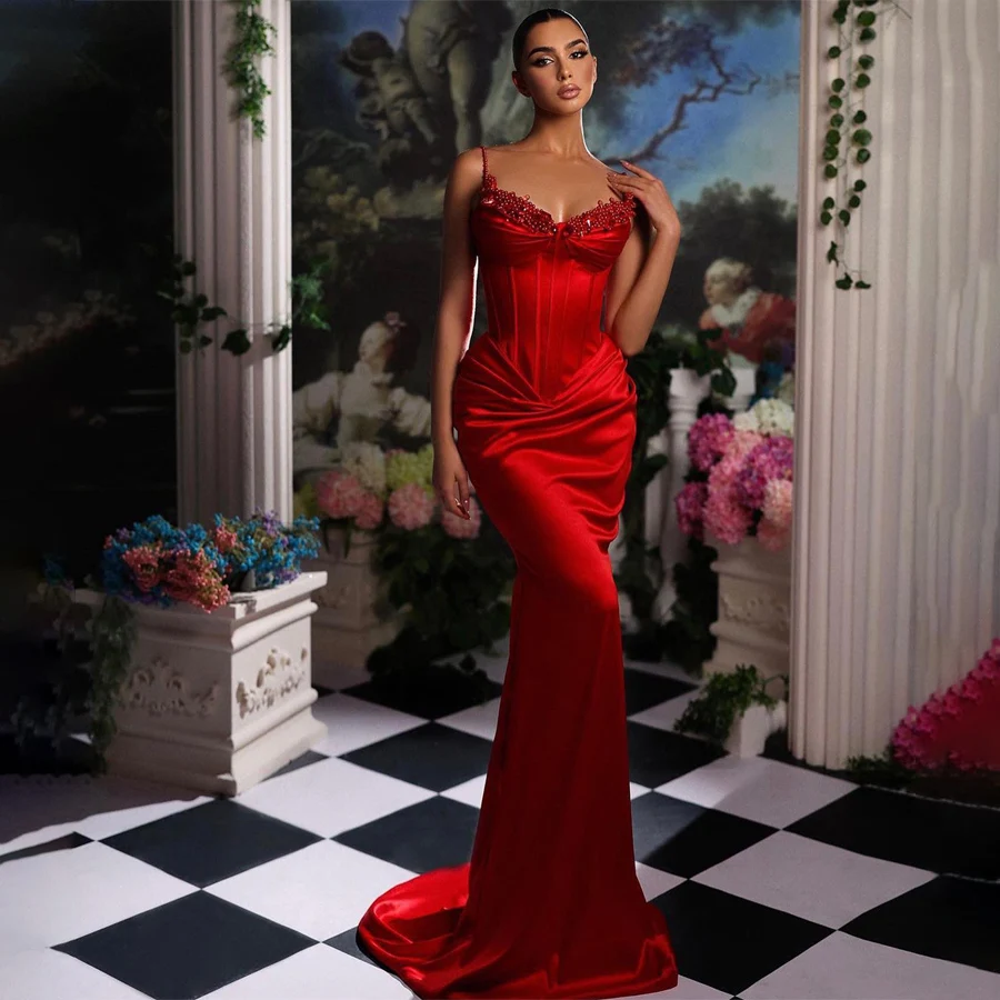 Customized Sweetheart Corset Designs Spaghetti Strap With Beads Mermaid Evening Dress Backless Zipper Dresses For Prom
Customized Sweetheart Corset Designs Spaghetti Strap With Beads Mermaid Evening Dress Backless Zipper Dresses For Prom