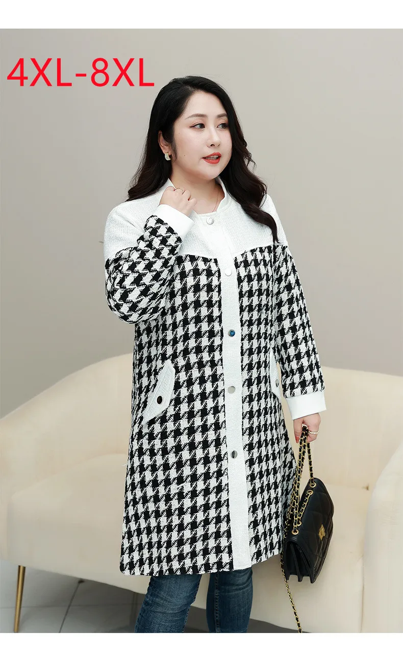 New 2022 Ladies Spring Autumn Plus Size Tops For Women Large Size Long Sleeve Long Plaid Coat 4XL 5XL 6XL 7XL 8XL
New 2022 Ladies Spring Autumn Plus Size Tops For Women Large Size Long Sleeve Long Plaid Coat 4XL 5XL 6XL 7XL 8XL