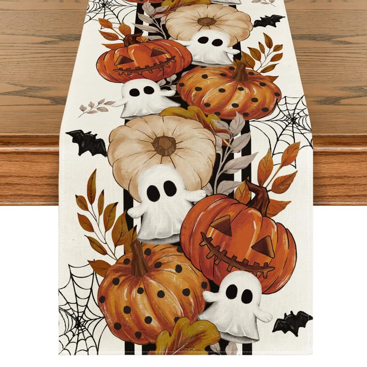 Jack-O'-Lantern Pumpkin Ghost Halloween Table Runner, Spooky Kitchen Dining Table Decoration for Home Party Decor
Jack-O'-Lantern Pumpkin Ghost Halloween Table Runner, Spooky Kitchen Dining Table Decoration for Home Party Decor