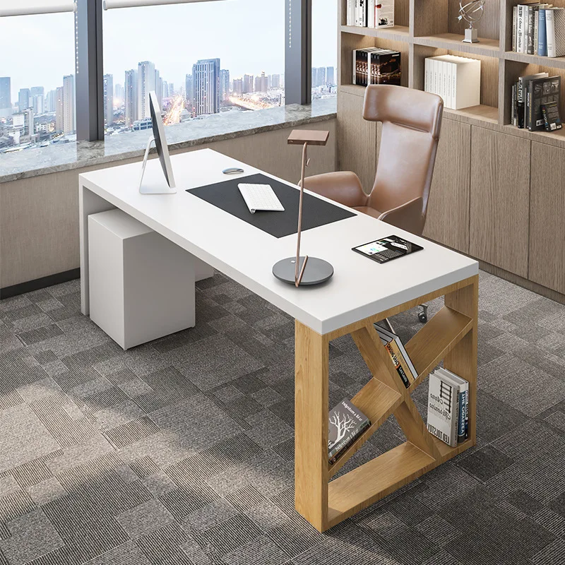 Modern simple solid wood desk white home single boss office desk and chair combination
Modern simple solid wood desk white home single boss office desk and chair combination