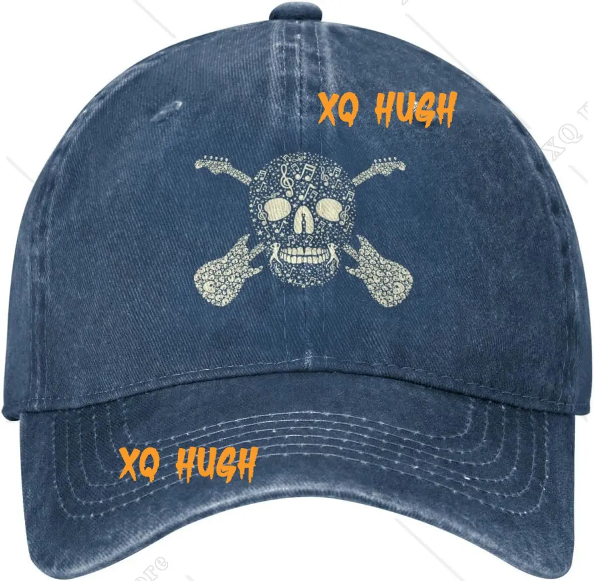 Funny Music Skull Guitar Adjustable Washed Denim Low Profile Mens Dad Trucker Hat Baseball Ball Cap for Men
Funny Music Skull Guitar Adjustable Washed Denim Low Profile Mens Dad Trucker Hat Baseball Ball Cap for Men