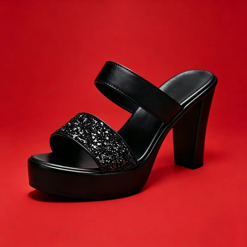 8cm 10cm Small Size 32-43 Elegant Bling Slippers Chunky Platform Shoes Summer 2025 Block High Heels Slides Leather Party Model
8cm 10cm Small Size 32-43 Elegant Bling Slippers Chunky Platform Shoes Summer 2025 Block High Heels Slides Leather Party Model
