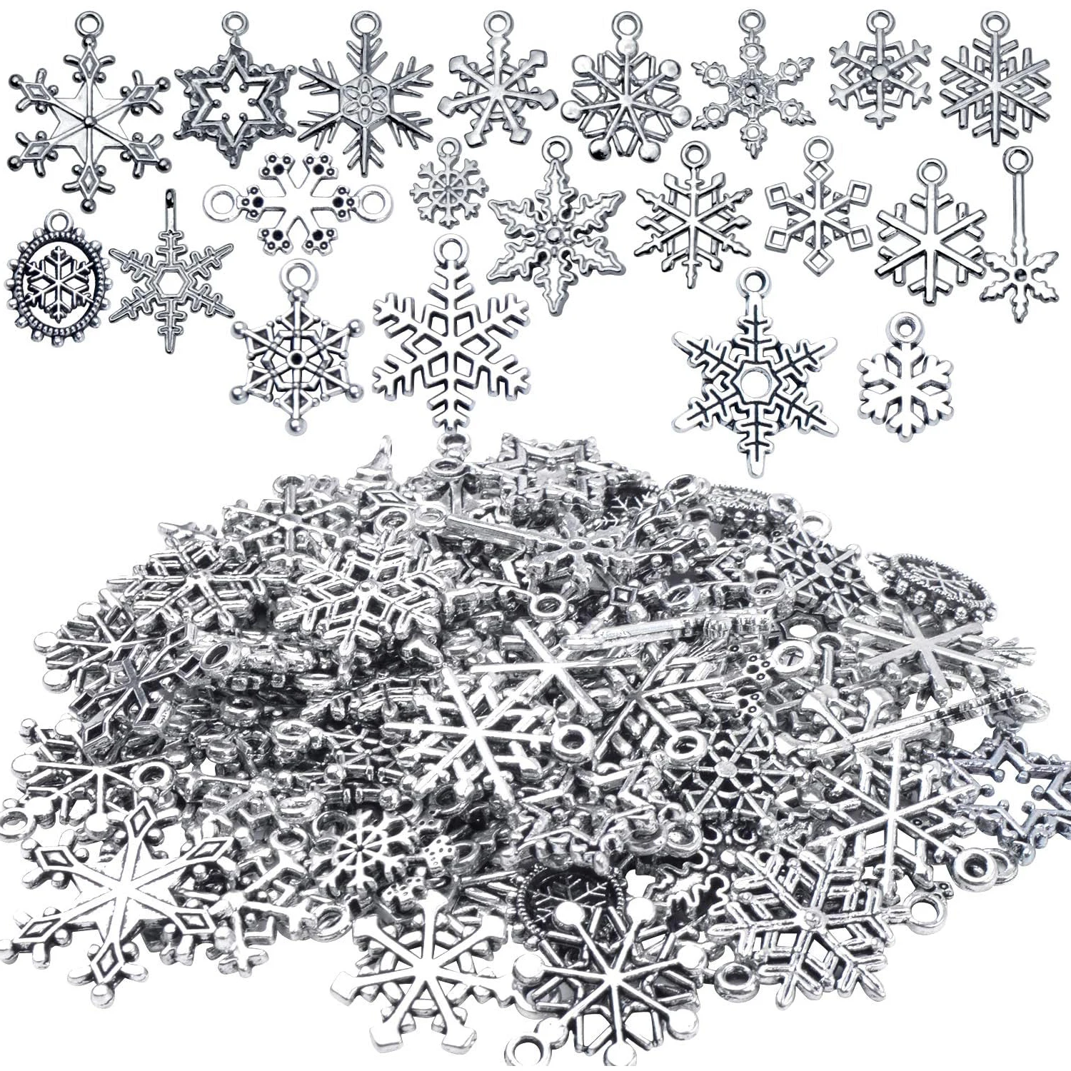 100g (about 80pcs - 90pcs) Mixed Alloy Christmas Snowflake Charms Pendant Jewelry for DIY Necklace Bracelet Jewelry Making
100g (about 80pcs - 90pcs) Mixed Alloy Christmas Snowflake Charms Pendant Jewelry for DIY Necklace Bracelet Jewelry Making