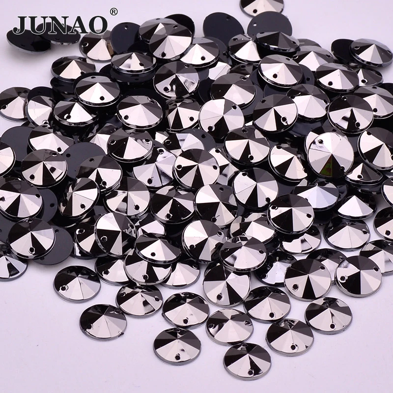 JUNAO 1000Pcs 10mm Jet Hematite Sewing Round Rivoli Rhinestone Flatback Acrylic Stones Applique For Wedding Dress Decoration
JUNAO 1000Pcs 10mm Jet Hematite Sewing Round Rivoli Rhinestone Flatback Acrylic Stones Applique For Wedding Dress Decoration