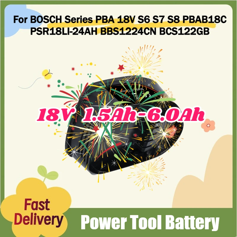 Аккумуляторная батарея 1.5Ач-6.0Ач для электроинструментов BOSCH серий PBA 18V S6 S7 S8, PBAB18C, PSR18LI-24AH, BBS1224CN, BCS122GB
Аккумуляторная батарея 1.5Ач-6.0Ач для электроинструментов BOSCH серий PBA 18V S6 S7 S8, PBAB18C, PSR18LI-24AH, BBS1224CN, BCS122GB