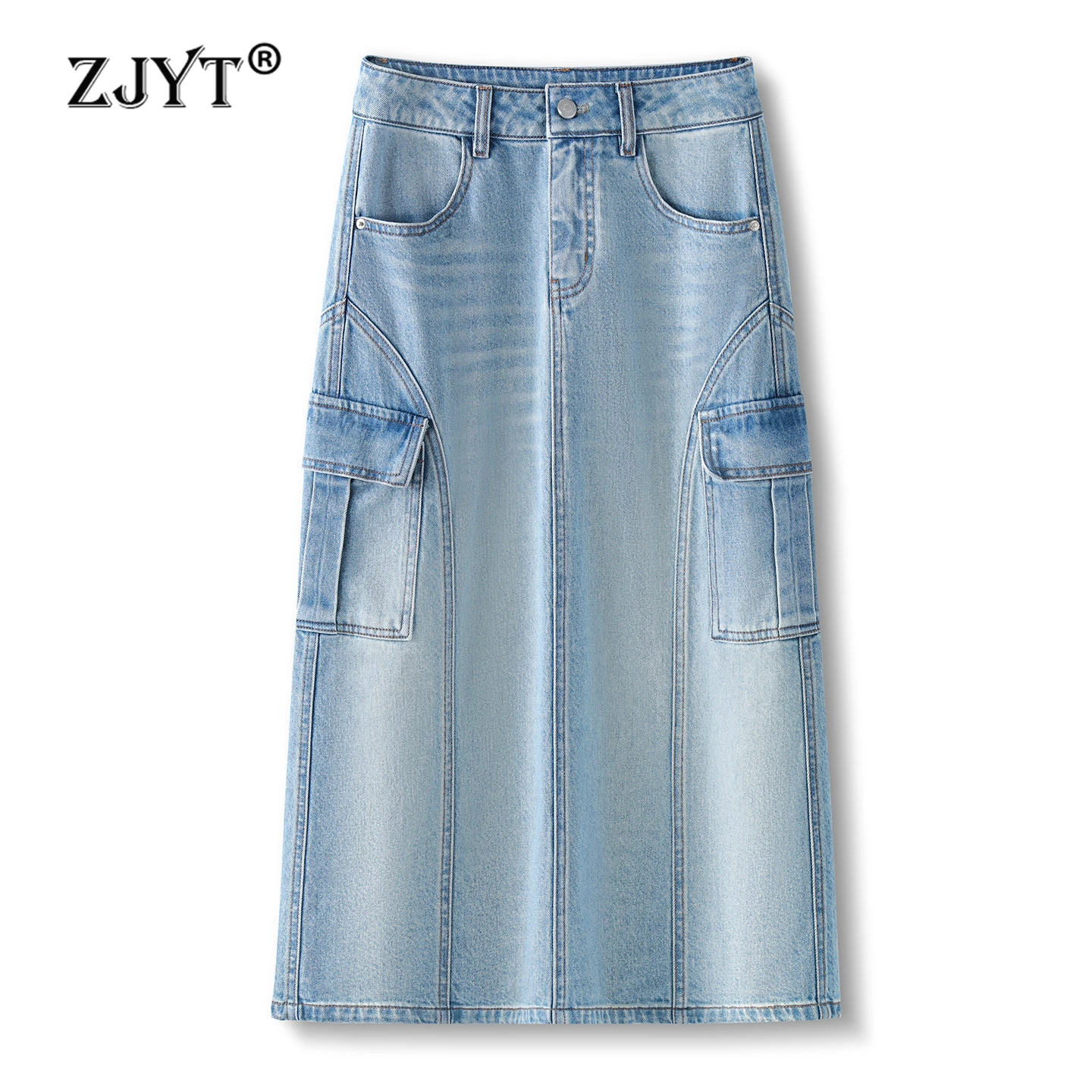 ZJYT High Street Fashion Denim Skirts for Women Summer 2026 New High Waist Casual Blue Midi Skirt Ladies Faldas Female Clothes
ZJYT High Street Fashion Denim Skirts for Women Summer 2026 New High Waist Casual Blue Midi Skirt Ladies Faldas Female Clothes