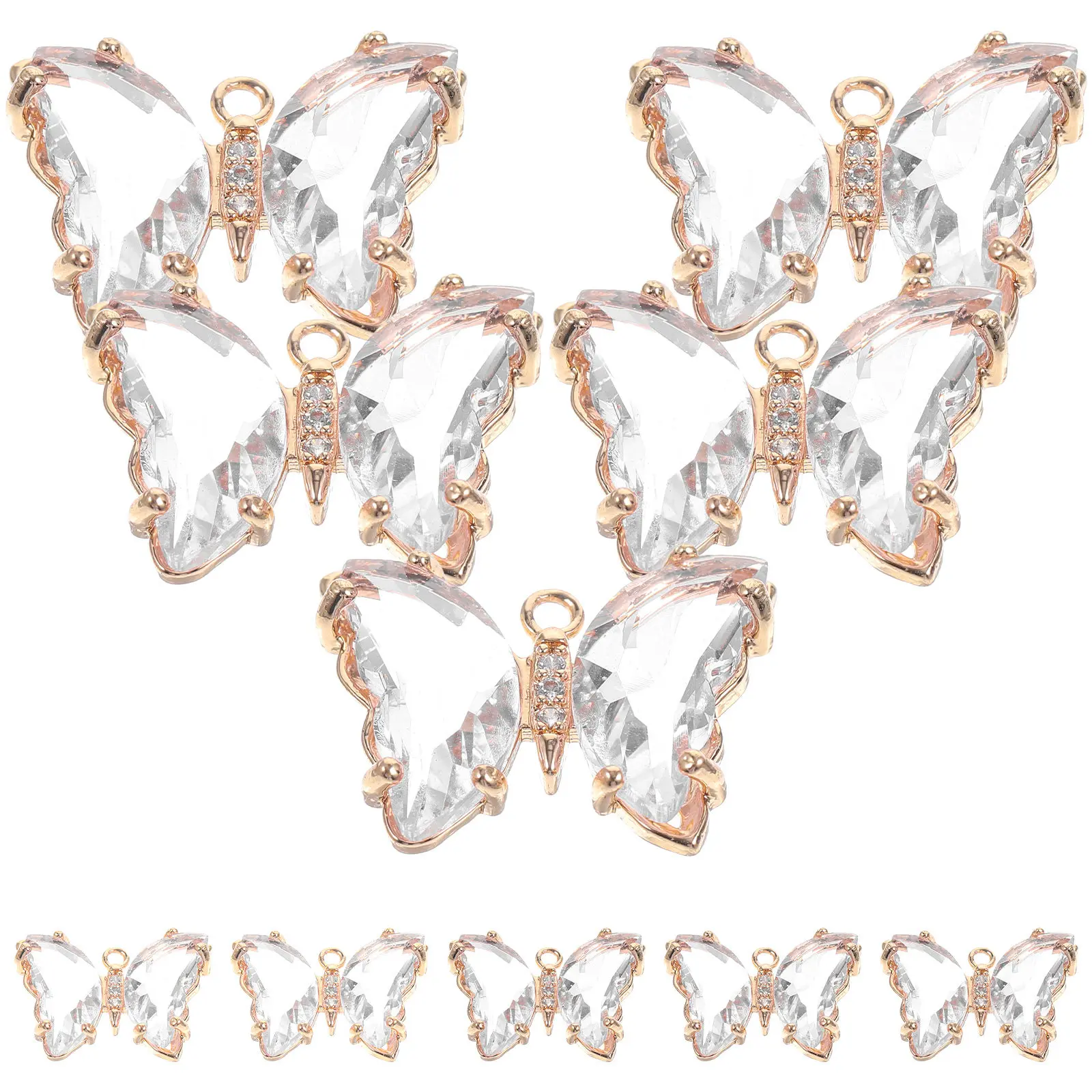 10Pcs Butterfly Shaped Crystal Pendants Reliable Alloy Material Easy to Match Clothes Perfect for DIY Jewelry Making and
10Pcs Butterfly Shaped Crystal Pendants Reliable Alloy Material Easy to Match Clothes Perfect for DIY Jewelry Making and