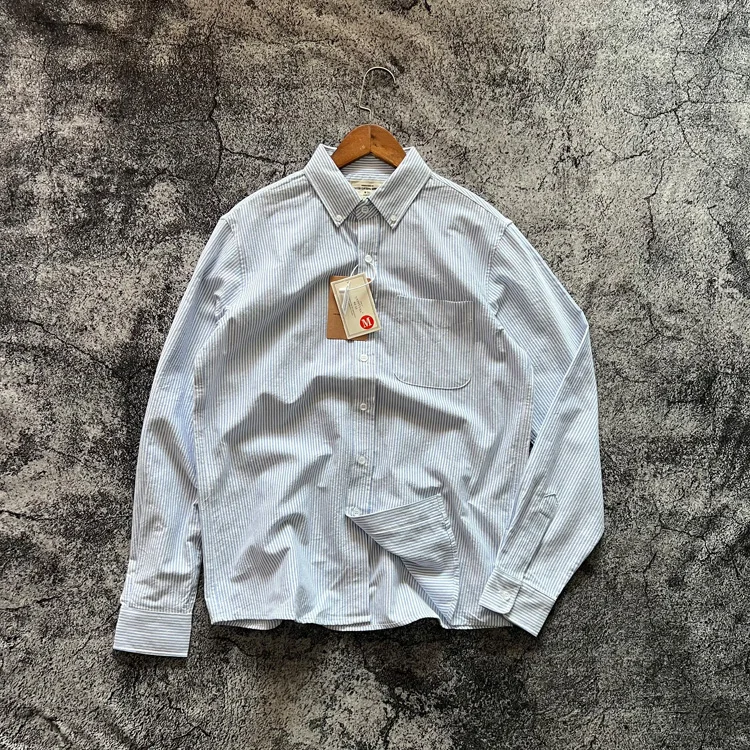 American Streetwear Essential - Spring 100% Cotton Oxford Stripe Long Sleeve Shirt Slim-Fit Whitening Effect Men's Casual Shirt
American Streetwear Essential - Spring 100% Cotton Oxford Stripe Long Sleeve Shirt Slim-Fit Whitening Effect Men's Casual Shirt