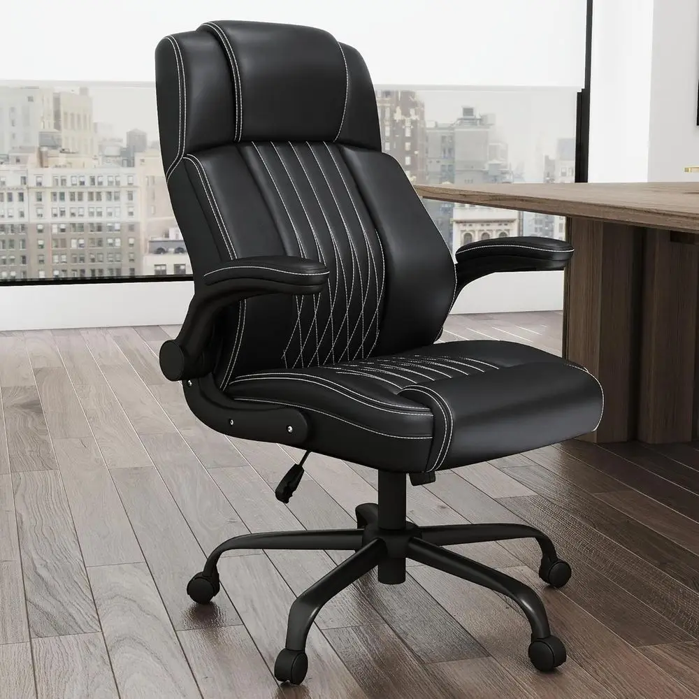 Ergonomic High-Back Leather Office Chair with Lumbar Support, Adjustable Height, 360° Swivel, and Rocking Feature for Comfortabl
Ergonomic High-Back Leather Office Chair with Lumbar Support, Adjustable Height, 360° Swivel, and Rocking Feature for Comfortabl