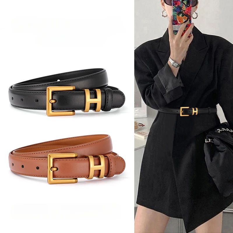 Luxury Brand Genuine Leather Belt for Women Gold Pin Buckle Fashion Decorative Belts for Coats Skirts Jeans
Luxury Brand Genuine Leather Belt for Women Gold Pin Buckle Fashion Decorative Belts for Coats Skirts Jeans
