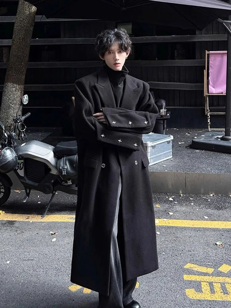 Briti Sle Men's Bla Woolen Coat Autumn Winter Mid-Length Knee-Over Casual Windbreaker High-End Feelings oulder-Line J...
Briti Sle Men's Bla Woolen Coat Autumn Winter Mid-Length Knee-Over Casual Windbreaker High-End Feelings oulder-Line J...