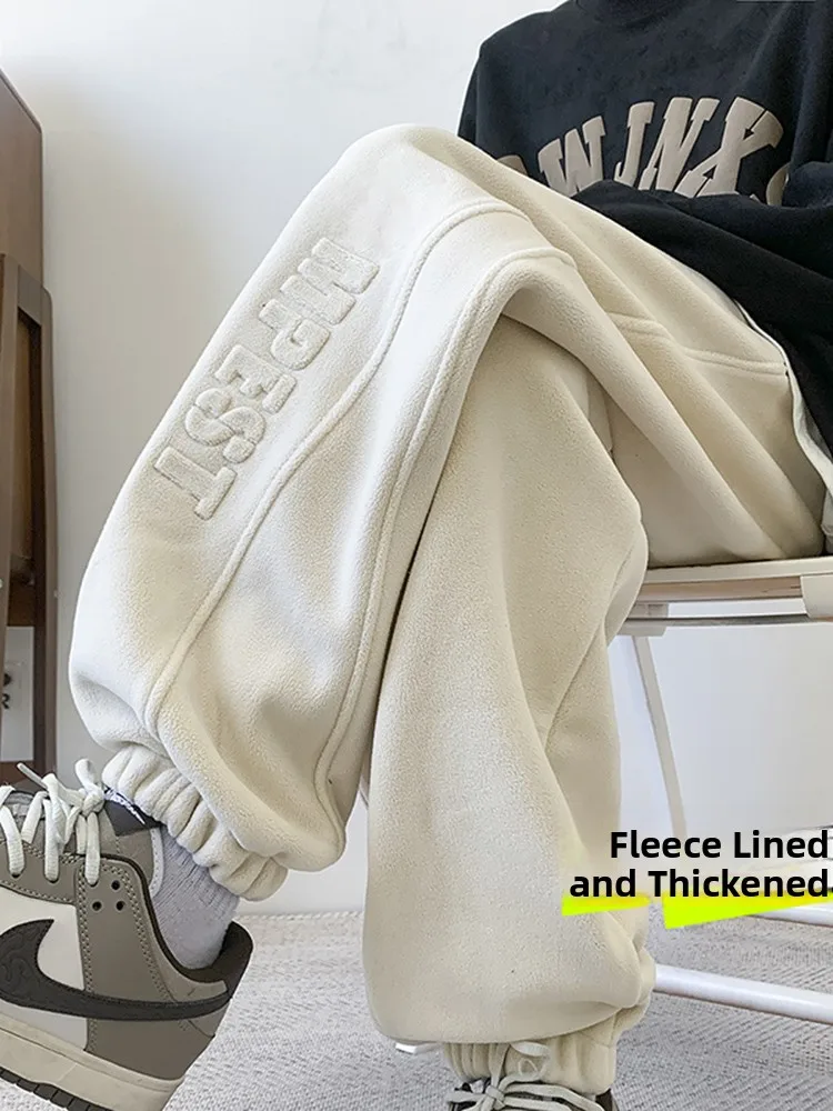 Thiened Double-sided Fce Men's Pants Winter Youth Resistant to Cold Mid-low Waist Casual Trousers Straight Leg Long Pants
Thiened Double-sided Fce Men's Pants Winter Youth Resistant to Cold Mid-low Waist Casual Trousers Straight Leg Long Pants