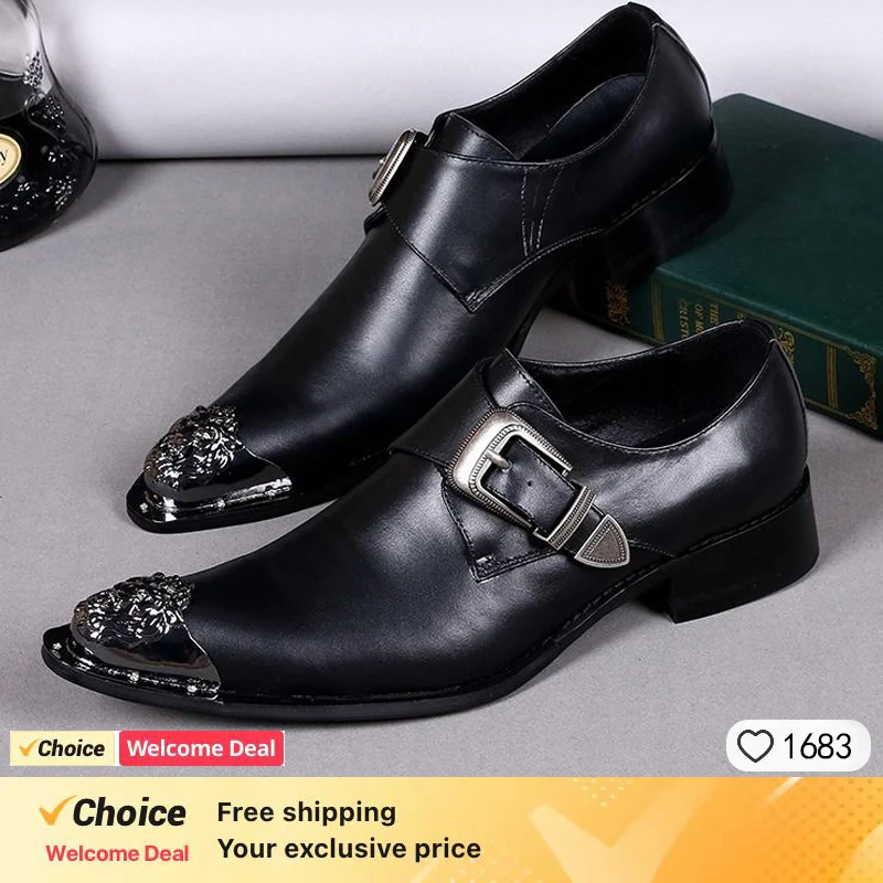 Black Business Leather Dress Shoes Men Pointed Toe Men's Shoes Buckle Formal Leather Shoes Men zapatos de hombre!
Black Business Leather Dress Shoes Men Pointed Toe Men's Shoes Buckle Formal Leather Shoes Men zapatos de hombre!